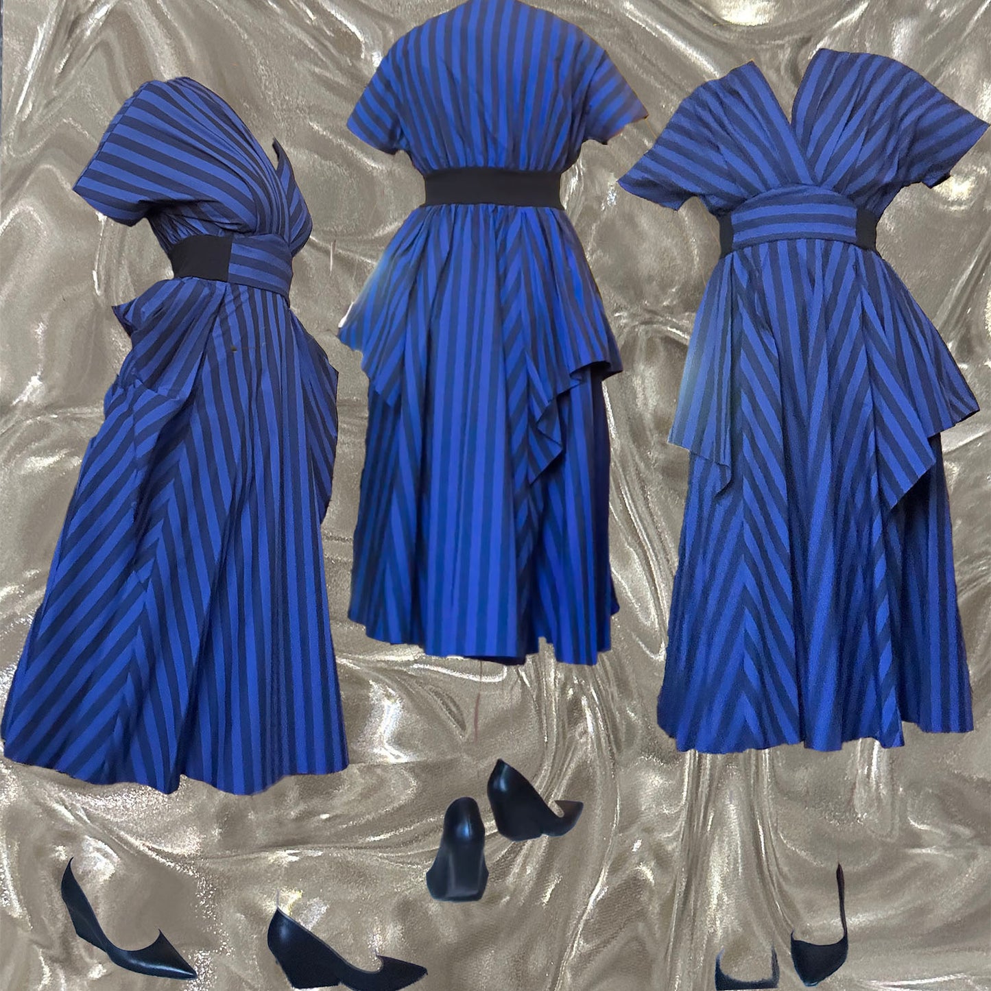 Pleat Peplum Dress