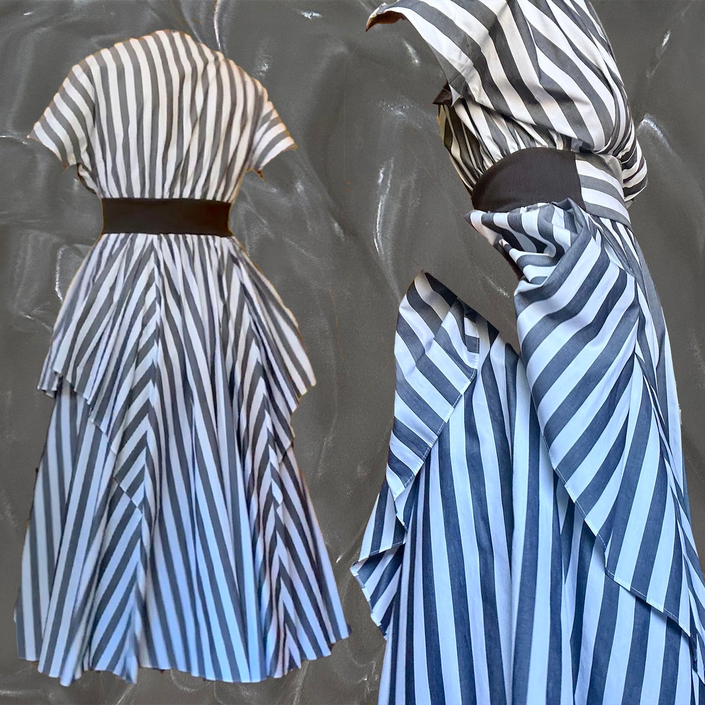 Pleat Peplum Dress