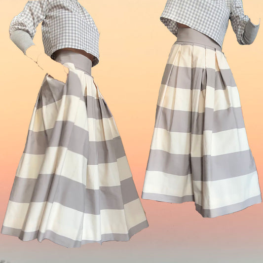 Awning Stripe Ankle Skirt